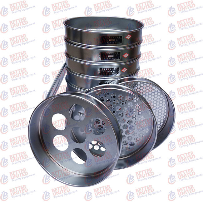 EN 933-2 Laboratory Testing Equipment Perforated Plate Sieves Round Square Holes